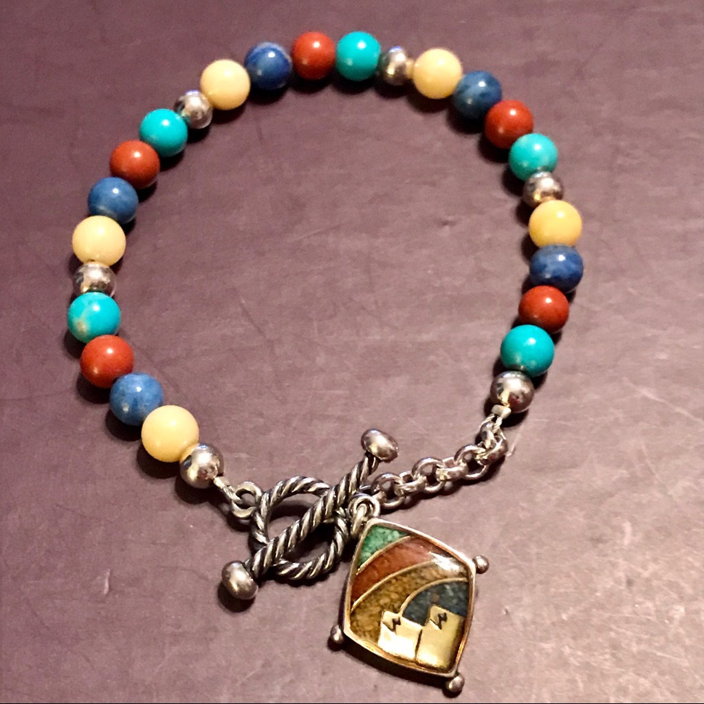 Early Design Of Carolyn Pollack Relios Multi-Stone925 Sterlng Bracelet